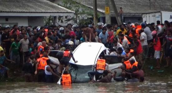 Army Saves Three After Car Plunges Into Canal